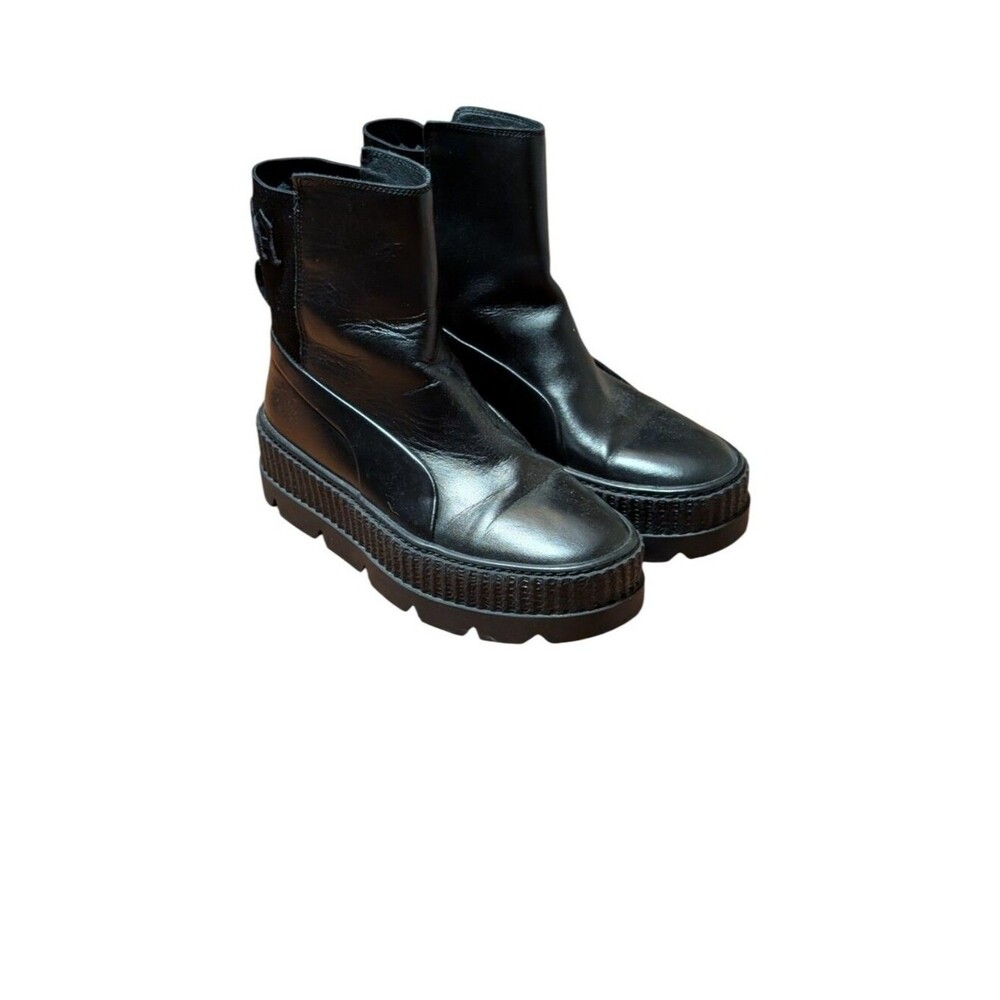 Fenty x Puma Chelsea Sneaker Boot Triple Black Platform Creeper Rihanna Size 8 - Picture 10 of 10